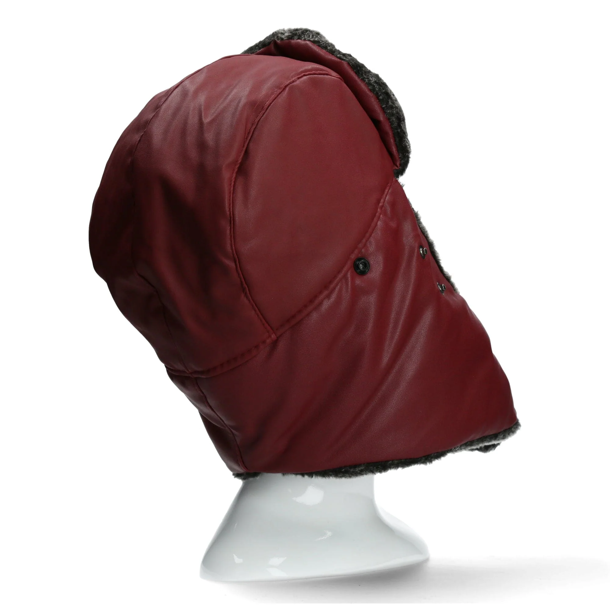 Bonnet chapka fourré rouge - Image 2